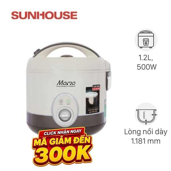 Nồi cơm nắp gài Sunhouse 1.2 lít SHD8267
