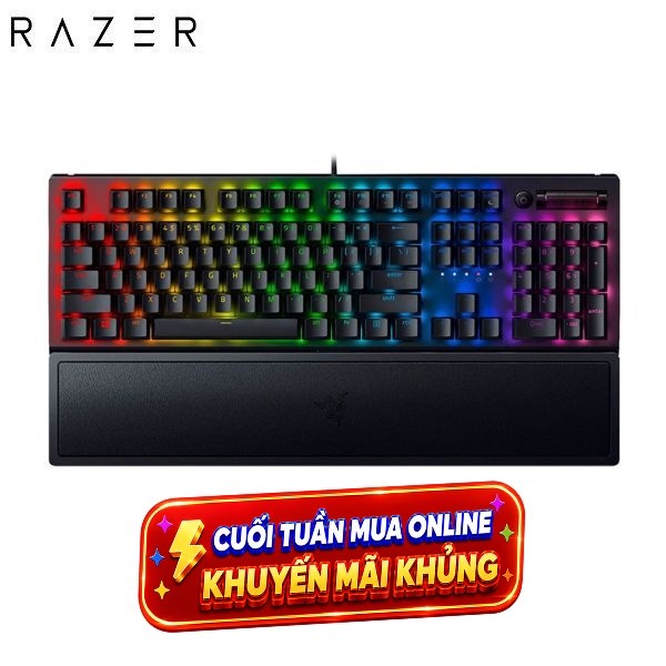 Bàn Phím Cơ Có Dây Gaming Razer BlackWidow V3 Green Switch
