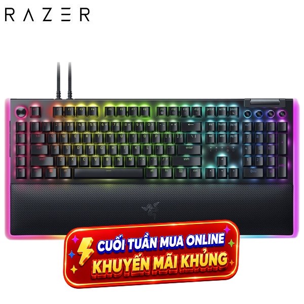 Bàn Phím Cơ Có Dây Gaming Razer BlackWidow V4 Pro Green Switch