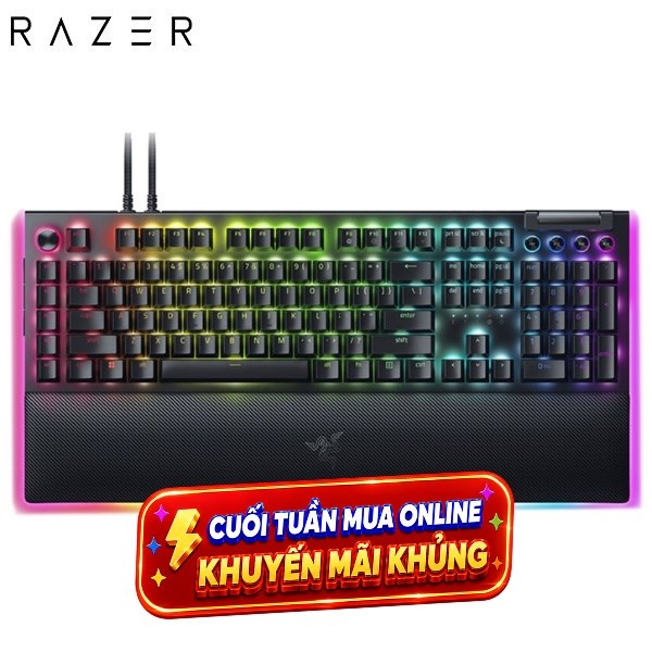 Bàn Phím Cơ Có Dây Gaming Razer BlackWidow V4 Pro Yellow Switch
