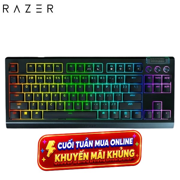 Bàn Phím Cơ Bluetooth Razer BlackWidow V4 Tenkeyless HyperSpeed Orange Tactile Switch