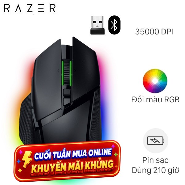 Chuột sạc Bluetooth Gaming Razer Basilisk V3 Pro 35K