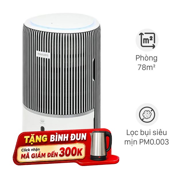 Máy lọc không khí tạo ẩm Philips AC3420/10 43W