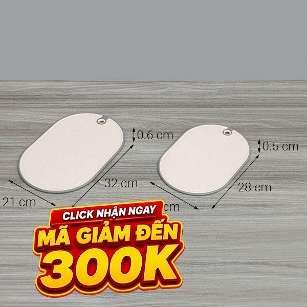 Bộ 2 thớt thái lúa mạch oval tròn Delites CF7431