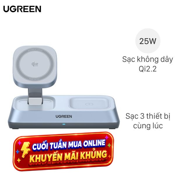 Đế sạc nhanh không dây 3 in 1 Ugreen Magflow W711 55677