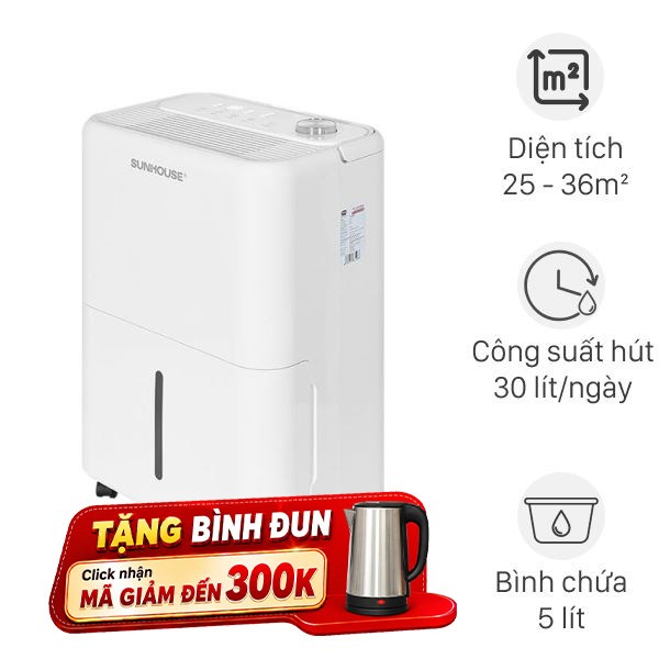 Máy hút ẩm Sunhouse SHD-DHB3002 480W