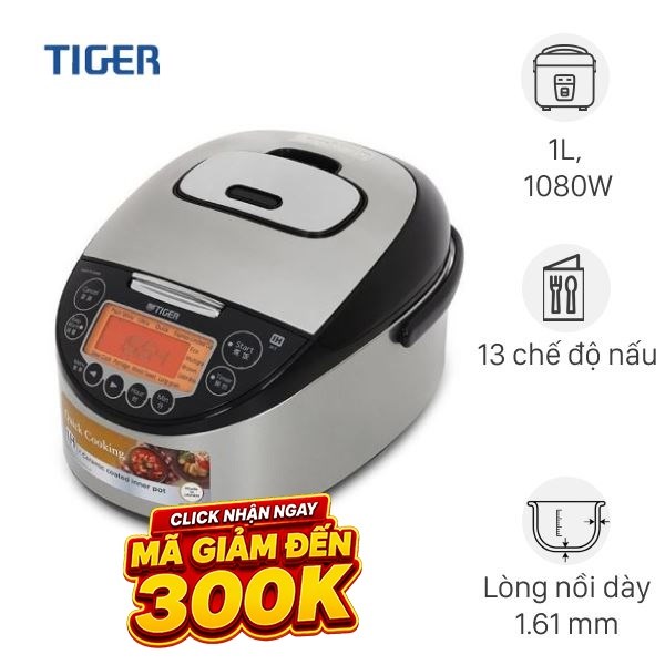 Nồi cơm điện cao tần Tiger 1 lít JKT-F10W