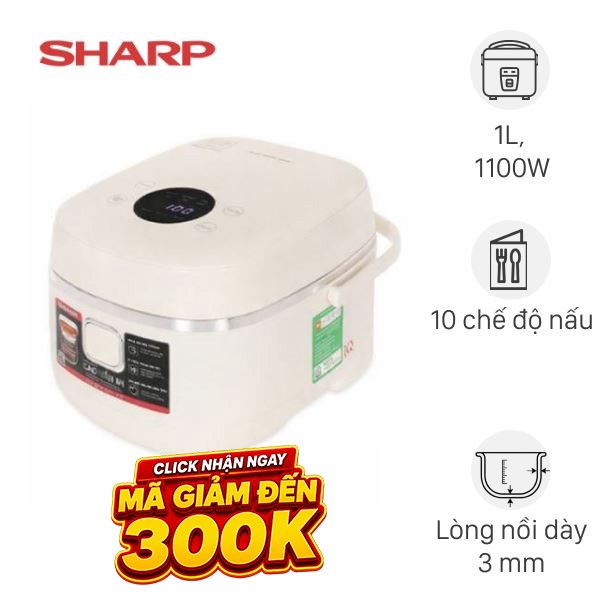 Nồi cơm điện cao tần Sharp 1 lít KS-IH10IX-WH