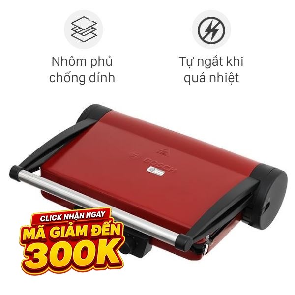 Vỉ nướng bếp điện Bosch 2000W TCG4104