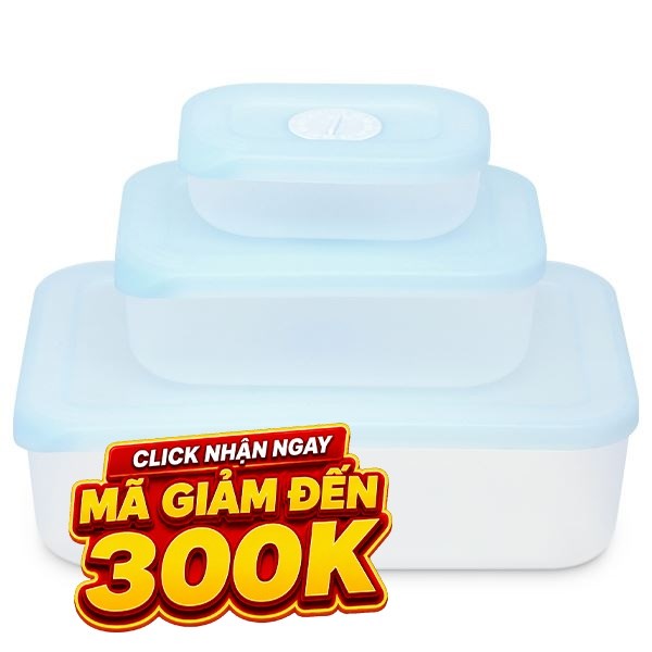Bộ 3 hộp đựng thực phẩm nhựa Inochi Hokkaido HIN.HTDH.B301