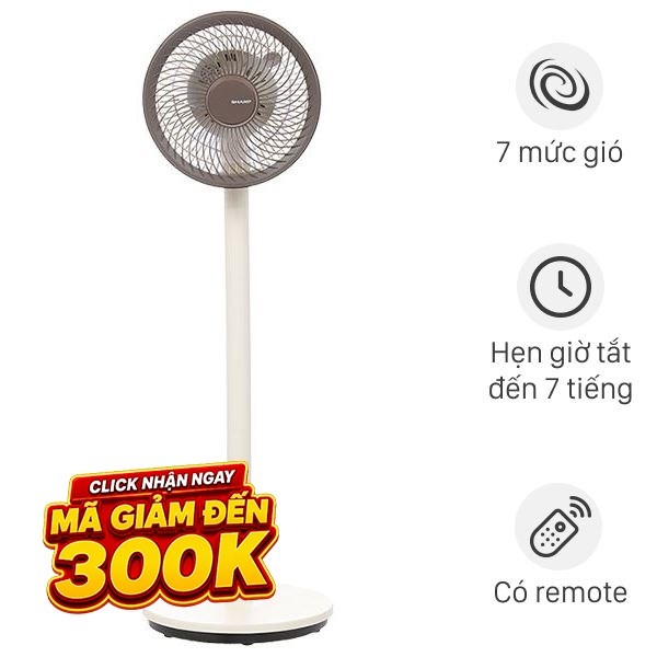 Quạt tuần hoàn Sharp  3 cánh PJ-CD227V-W 24W