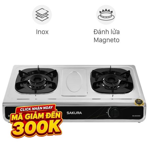 Bếp gas đôi Sakura SA-D302DS