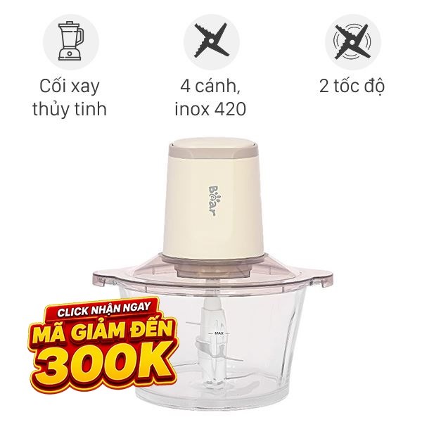 Máy xay thịt đa năng Bear CH-5H03P36 300W 1.8 lít