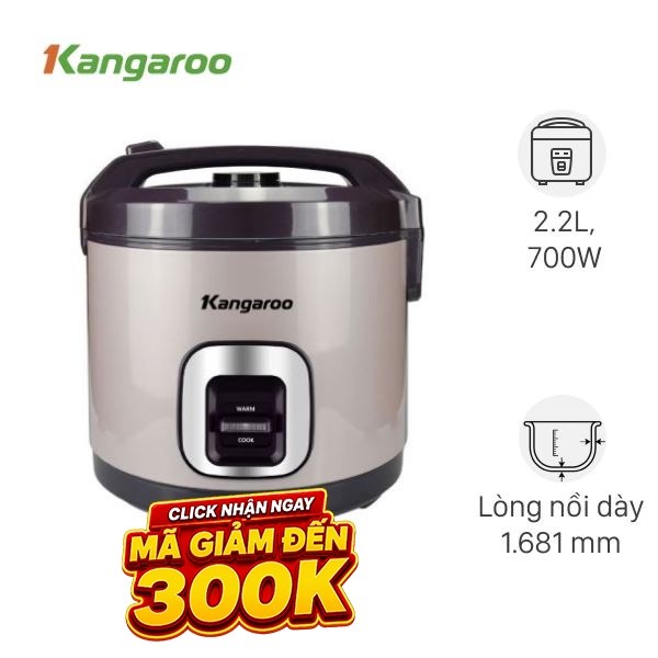 Nồi cơm nắp gài Kangaroo 2.2 lít KGRC22M5G