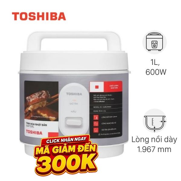 Nồi cơm nắp gài Toshiba 1 lít RC-10JRUVN(W)