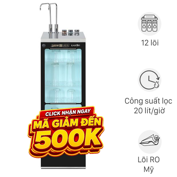 Máy lọc nước RO nóng nguội lạnh Karofi Platinum S6
