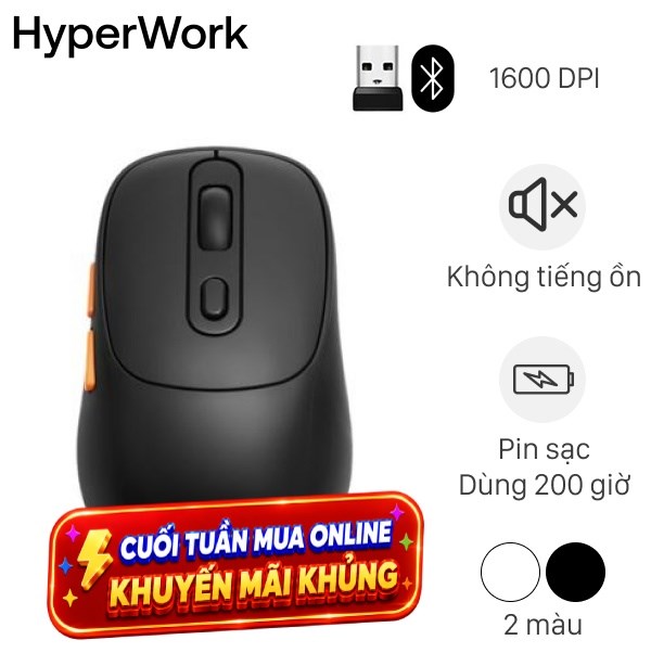 Chuột sạc Bluetooth HyperWork Silentium Mini