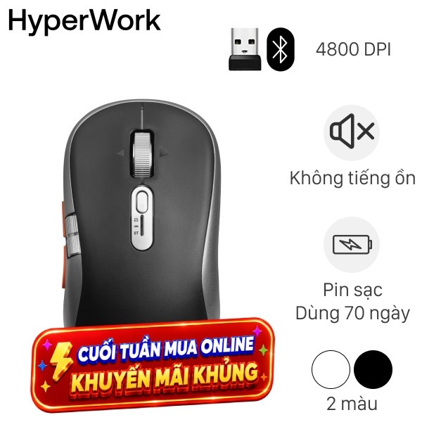 Chuột sạc Bluetooth HyperWork Silentium Gen 2