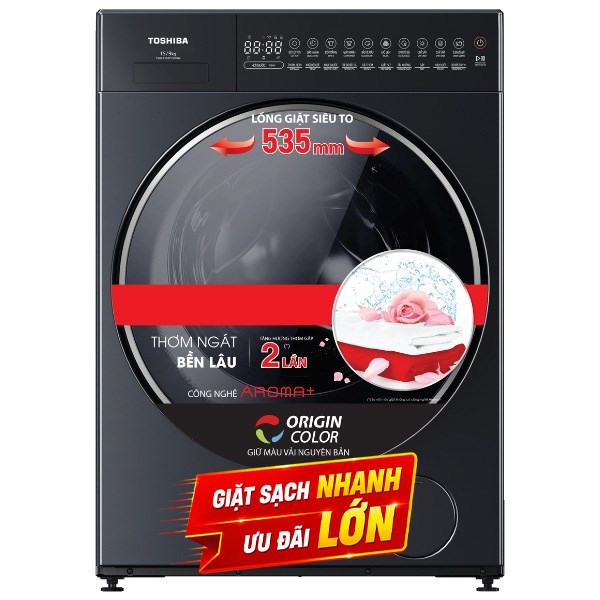 Toshiba Inverter Giặt 15 Kg - Sấy 9 Kg TWD-T35BP160MWV(MG)