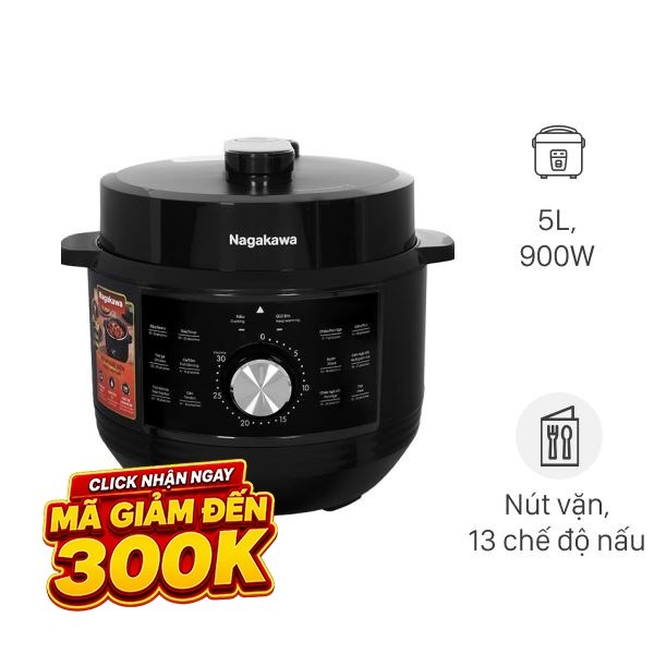 Nồi áp suất điện Nagakawa 5 lít NEP5288
