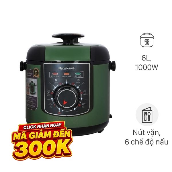 Nồi áp suất điện Nagakawa 6 lít NEP5369