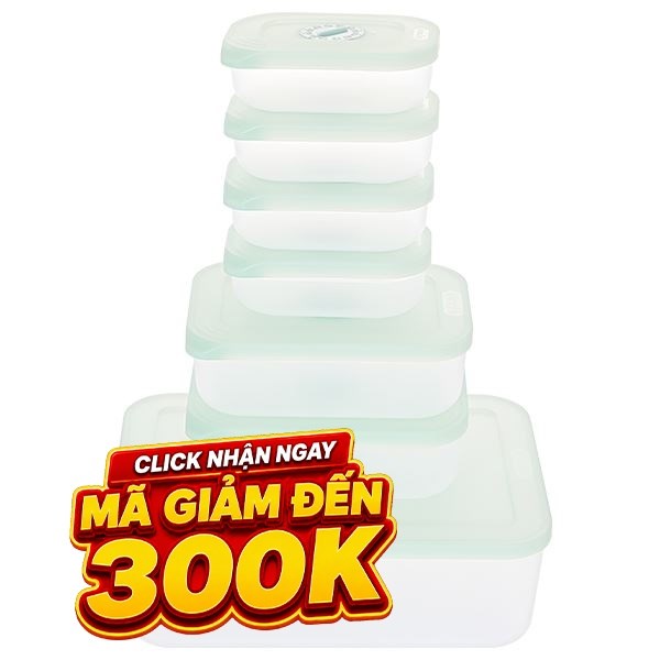 Bộ 7 hộp đựng thực phẩm nhựa Việt Nam Inochi HIN.HTDH.B701