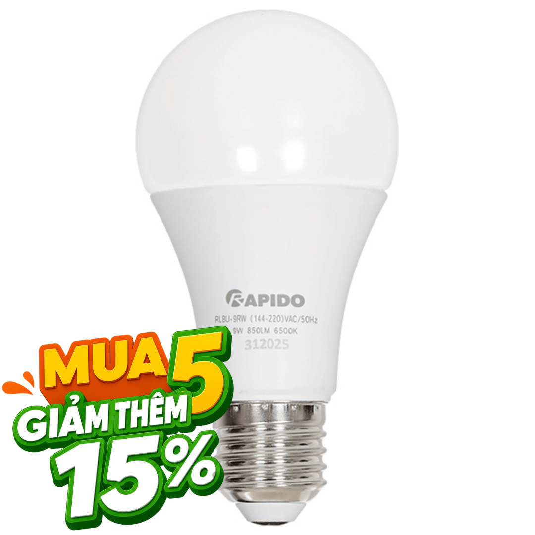 Bóng đèn Led Bulb tròn 9W Rapido RLBU-9W