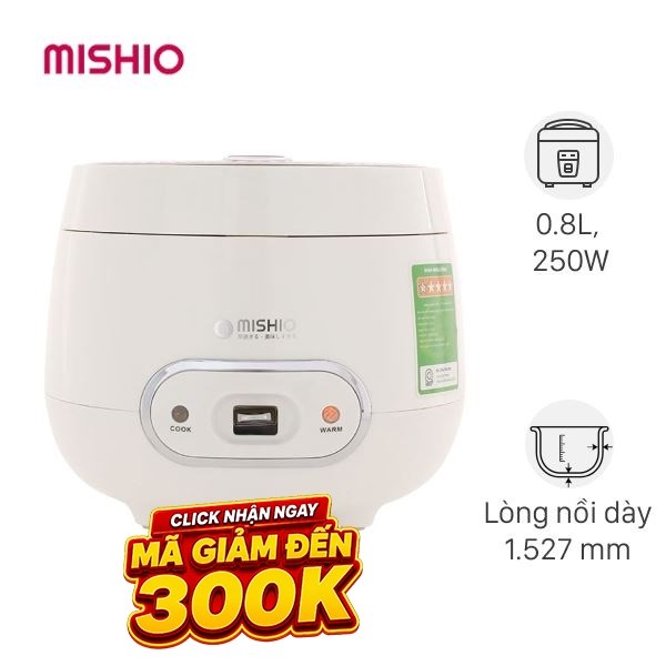 Nồi cơm nắp gài Mishio 0.8 lít MK-233
