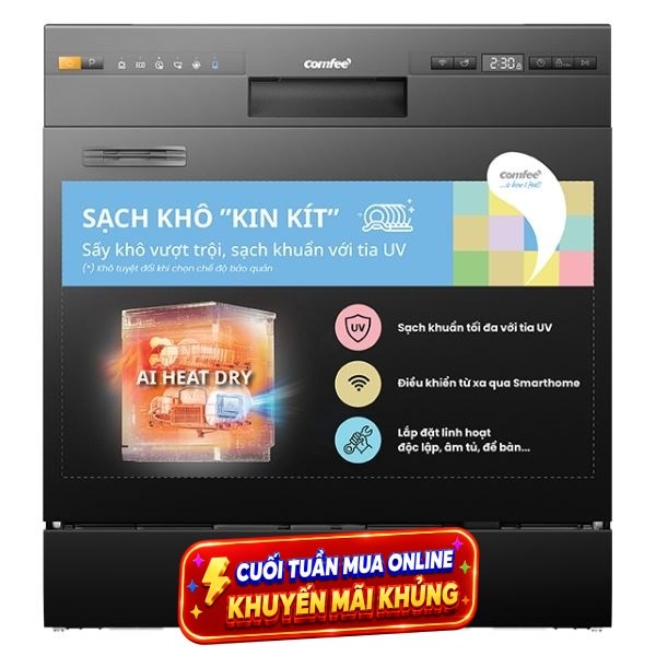 Máy rửa chén độc lập Comfee CDW-10F60TB