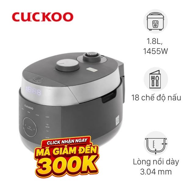 Nồi cơm áp suất cao tần Cuckoo 1.8 lít CRP-LHBR1000F