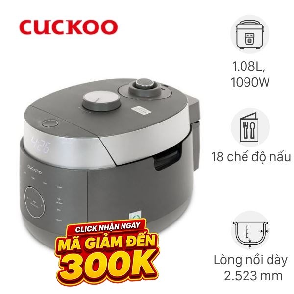 Nồi cơm áp suất cao tần Cuckoo 1.08 lít CRP-LHBR0600F