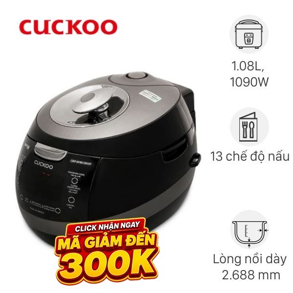 Nồi cơm áp suất cao tần Cuckoo 1.08 lít CRP-BHBC0600F