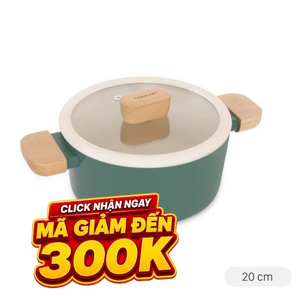 Nồi nhôm chống dính nắp kính Lock&Lock CAC2074IH