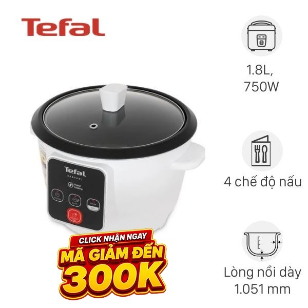 Nồi cơm nắp rời Tefal 1.8 lít RK1071Y0