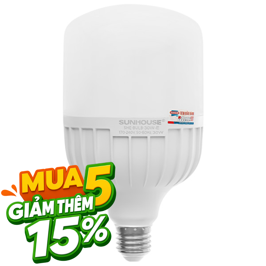 Bóng đèn Led Bulb trụ 40W Sunhouse Eco SHE-BULB-40W-E