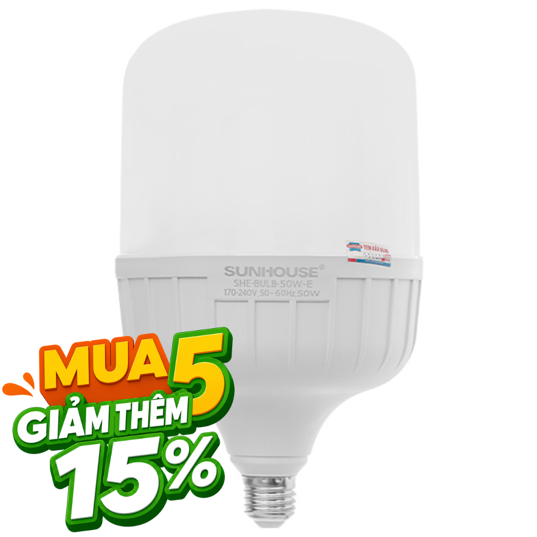 Bóng đèn Led Bulb trụ 50W Sunhouse Eco SHE-BULB-50W-E
