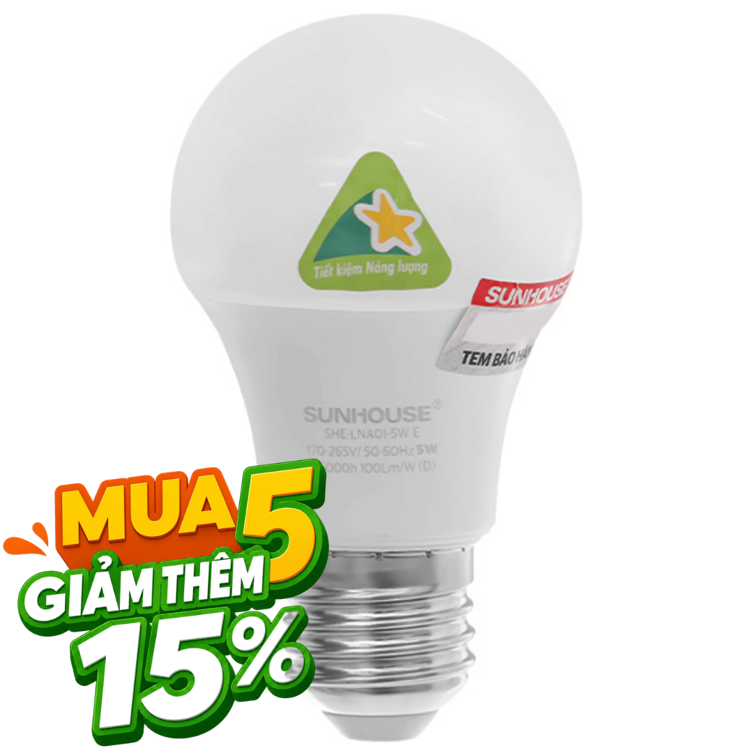 Bóng đèn Led Bulb tròn 5W Sunhouse Eco SHE-LNA01-5W-E