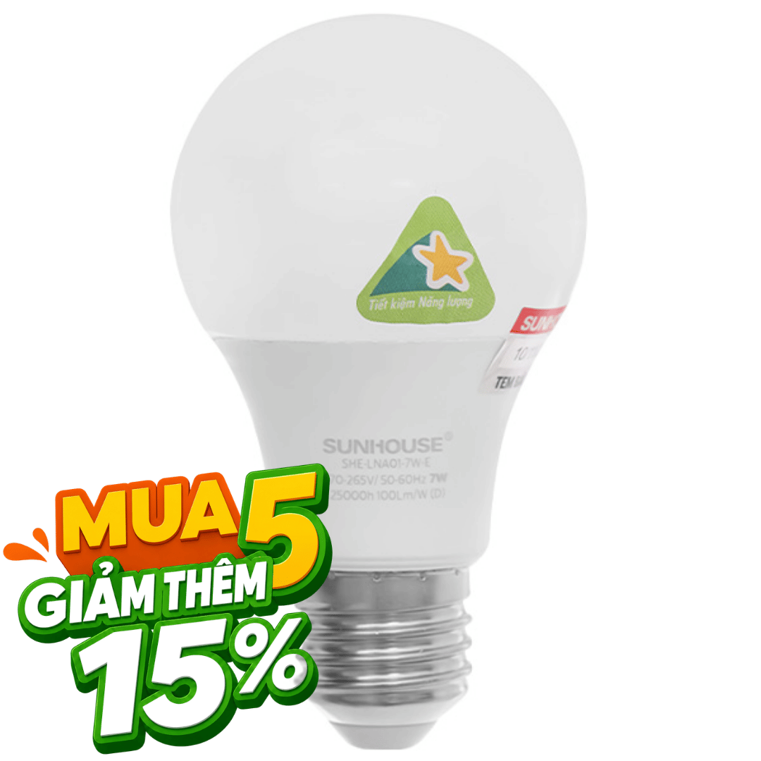 Bóng đèn Led Bulb tròn 7W Sunhouse Eco SHE-LNA01-7W-E