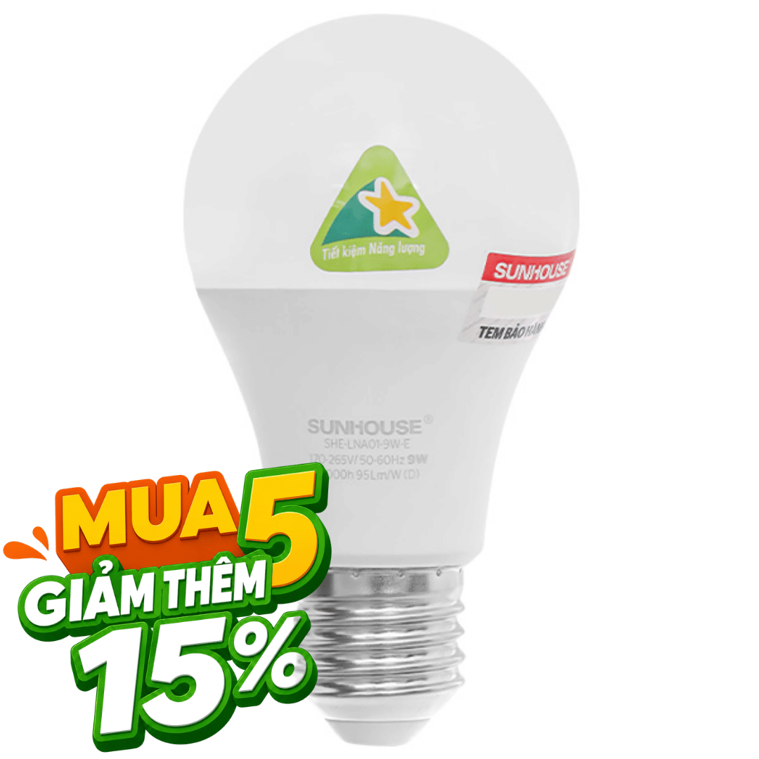 Bóng đèn Led Bulb tròn 9W Sunhouse Eco SHE-LNA01-9W-E