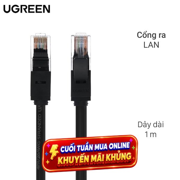 Cáp mạng LAN Cat 6 U/UTP 1m Ugreen NW102 20159