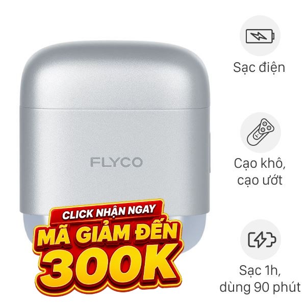 Máy cạo râu khô và ướt Flyco F8VN Bạc