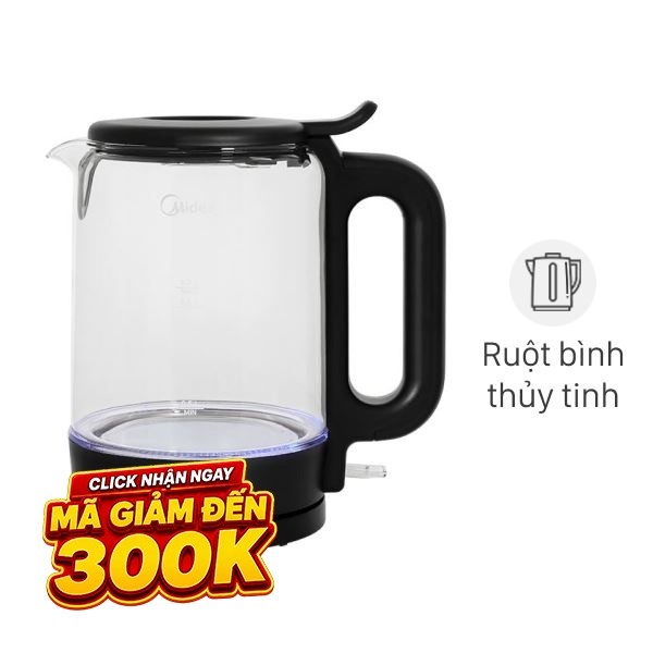 Bình đun siêu tốc Midea 1.7 lít MKE170M1BGK