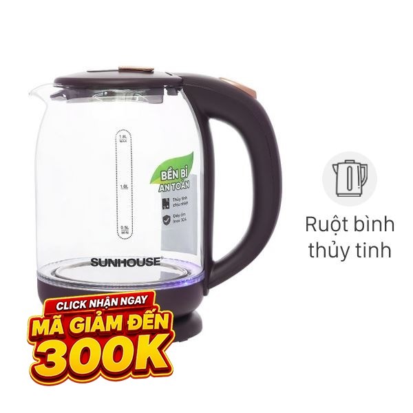 Bình đun siêu tốc Sunhouse 1.8 lít SHD1212