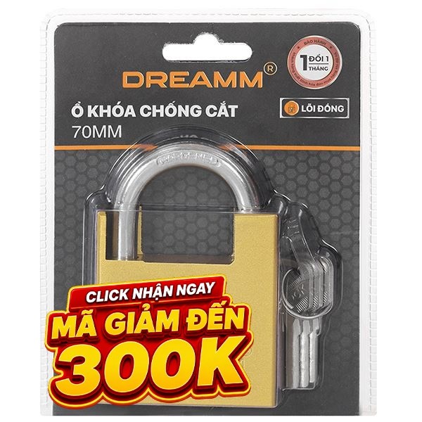 Ổ khóa chống cắt hợp kim kẽm 70 mm Dreamm