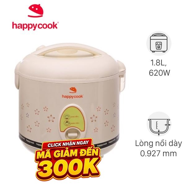 Nồi cơm nắp gài Happycook 1.8 lít HC-180