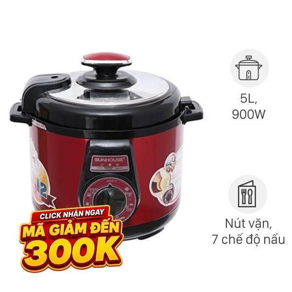 Nồi áp suất điện Sunhouse 5 lít SHD-1552