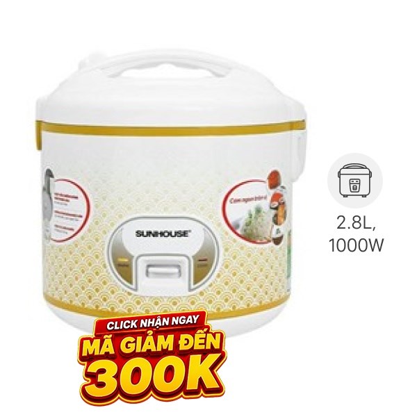 Nồi cơm nắp gài Sunhouse 2.8 lít SH 830