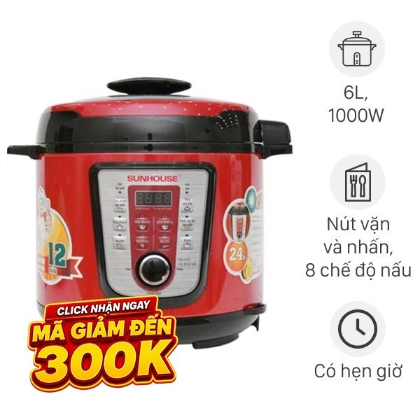 Nồi áp suất điện Sunhouse 6 lít SHD 1767