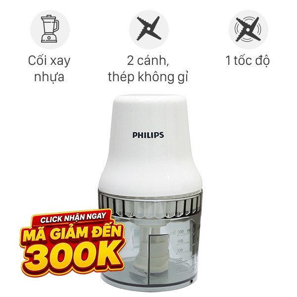Máy xay thịt mini Philips HR1393 450W 0.5 lít