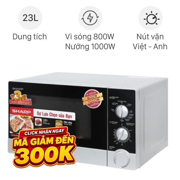 Lò vi sóng có nướng Sharp R-G302VN-S